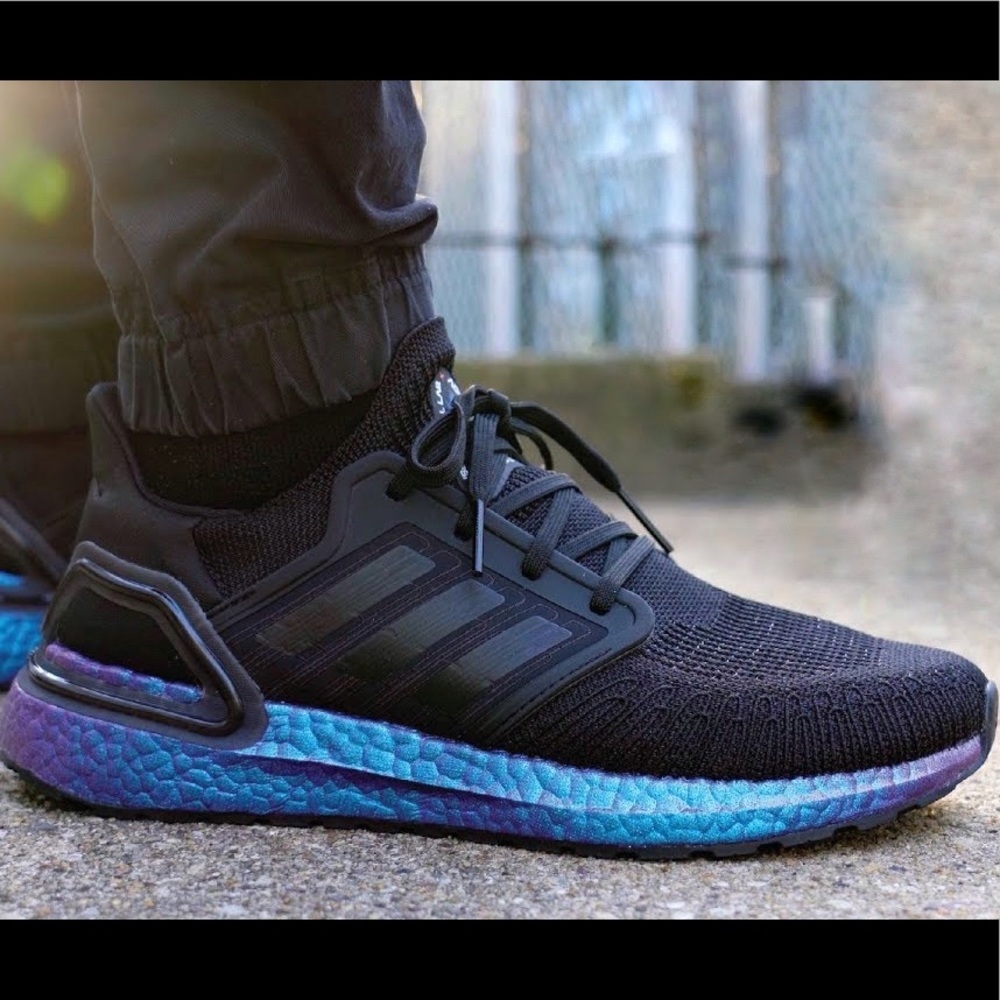 Adidas Ultraboost 20 BOOST IN SPACE Black Purple Blue Iridescent Sneaker